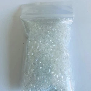 500+pcs Beads for Jewelry Making White Sparkly Bugle Glass Beads Item #16674 - Picture 1 of 3