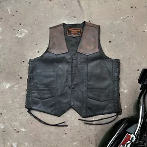 Antelope Creek Leather Vest w/ Customized Back (Men’s Size Large) ~ Ships Free!! - Picture 1 of 11