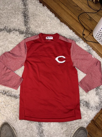 Majestic Cincinnati Reds Men's Small Pullover Dugout Sweatshirt  Thermabase NWOT Cover