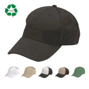 6 Panel Baseball Hats Caps Eco Friendly Recycled Material Fabric - Picture 1 of 7