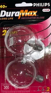 40W - 120V 2700K G16.5 E12 Base (Clear) Traditional Light Bulb (2 Piece - 3Pack) - Picture 1 of 2