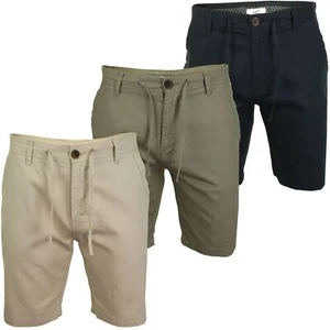 Xact Mens Linen Blend Tailored Chino Shorts Summer Casual Smart Holiday - Picture 1 of 11