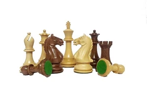 4''Fierce Knight Chess Pieces,Staunton chess set, Sheesham,Golden And Boxwood - Picture 1 of 5