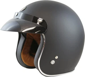Torc T50 3/4 Vintage Retro Cafe Style Motorcycle Helmet Flat Black Size L Large - Picture 1 of 5