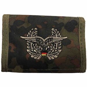 German Air Force Deutschland Embroidered Camo Wallet Hook & Loop TriFold Germany