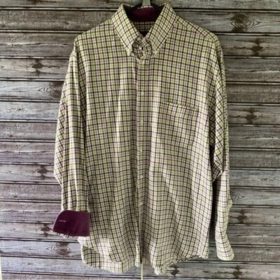 J. McLaughlin Men's Long-Sleeved Button-Down Shirt Size L Wool Blend Plaid - Image 1 of 4