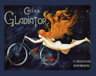 Nude Lady Bicycle Bike Cycles Gladiator Montmartre Paris 16X20 Poster FREE S/H