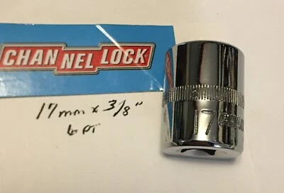 CHANNELLOCK  17 mm  x 3/8" DR  METRIC  SOCKET  6 Point Free USA Shipping - Image 1 of 4