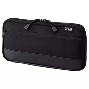 LIHIT LAB Japan Pen Pencil Actact Travel Case Pouch 220mm A7686-24 Black - Picture 1 of 2