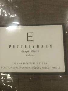 Pottery Barn LEINENMISCHUNG Rideau Drape Tie up Shade Pole Top 32” x 44” BEIGE Neu in Verpackung - Bild 1 von 4