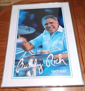 Raro poster Buddy Rich incorniciato cornice metallo e vetro vintage bellissimo 🥁 - Foto 1 di 7
