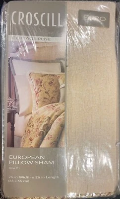 Croscill Cottage Rose European Pillow Sham Antique 26” X 26” (One Sham) - Image 1 of 2