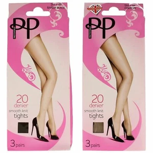Ladies Pretty Polly 20 Denier 'Smooth Knit Tights' 3 Pair Pack - Picture 1 of 9