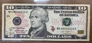 $10 BILL ALL EVEN FANCY SERIAL NUMBERS RARE - Picture 1 of 18