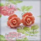 Small Cute Flower Rose Bud Stud Earrings wedding, bridesmaid gift
