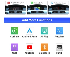 Road Top Wireless Carplay Android Auto for BMW 5 6 7 Series X1 X3 X5 X6 Z4 Serie - Picture 1 of 14