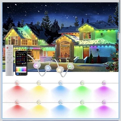 Permanent Outdoor Lights 100 Feet RGB Smart  Light for House Holiday Party Decor - Image 1 of 4