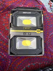 2 PACK Black - Defiant Rechargeable Magnetic Utility Light - 3000 Lumens - Picture 1 of 3