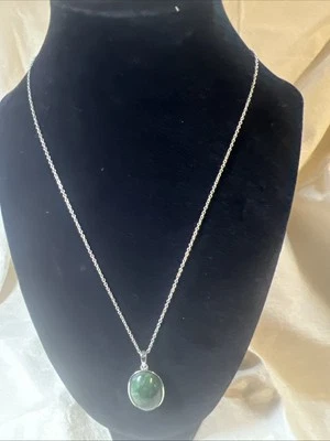 Green Aventurine Pendant Necklace (20 Inches) in Stainless Steel 20.00 ctw #45 - Image 1 of 4