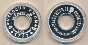 Cook Island: 2007 $1 New South Wales 1813 Holey Dollar 1oz 999 Silver - Picture 1 of 1