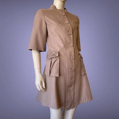 Jean Paul Gaultier VTG Brown Cotton Pink Coat DRESS Size S - Image 1 of 4