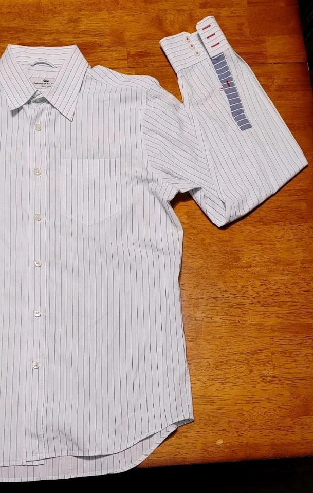 Men's Canterbury of New Zealand Button-Up Long Sleeve Dress Shirt M Medium Blue - Image 1 of 4