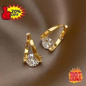 Silver Plated,Rose Gold Drop Earring Wedding Women Luxury Cubic Zircon Gift Y3 - Picture 1 of 22