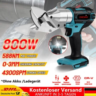 Akku Blechschere Elektrisch Schere 800W Akkuschere Metall-Schere Für Makita 18V - Bild 1 von 4