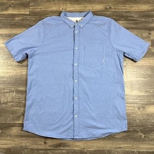 Element Short Sleeve Button Up Blue Stretch Cotton Shirt Men’s Size XXL - Picture 1 of 16