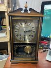 Antique Vintage OVEROCEAN 31 day pendulum Wall Mantel clock WORKING