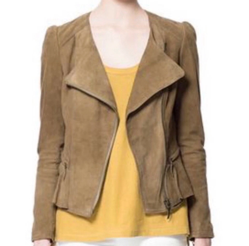 CHAQUETA DE CUERO GAMUZA ZARA Foto 1 de 4