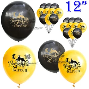 Islam Eid Ramadan Mubarak bedruckte Luftballons Wimpel Banner Kinder Dekorationen UK - Bild 1 von 10