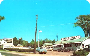 Farmington ME Wayside Grill On Route 2 vecchie auto, cartolina - Foto 1 di 2