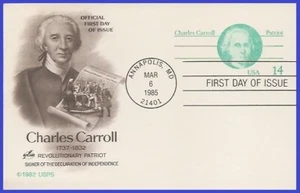 USA4 #UX106 U/A ARTCRAFT FDC Charles Carroll - Foto 1 di 1
