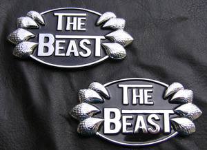 THE BEAST PAIR METAL BADGES Chrome Oval Emblems *NEW* suits your HOLDEN FORD etc