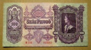Papel moneda Hungría 1930 100 Pengo, E 376.047142, Szaáz Pengő - Imagen 1 de 2