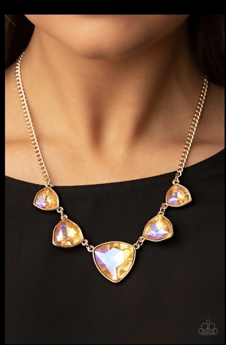 VETEMENTS Collana Paparazzi COSTELLAZIONI COSMICHE oro UV ?? Nuova con etichette