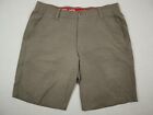Under Armour Golf Shorts Men 36 Brown Solid Chinos Flat Front Pockets Sports