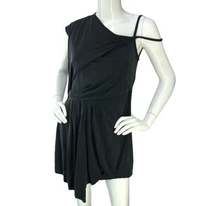 Vestido Helmut Lang para mujer talla S negro pizarra jersey asimétrico un hombro - Imagen 1 de 15