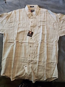 Camicia uomo Ralph Lauren CHAPS Biege a quadri manica corta con bottoni taglia large - Foto 1 di 4