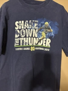 Camiseta grande vintage de fútbol de Notre Dame 2012 azul marino - Imagen 1 de 3