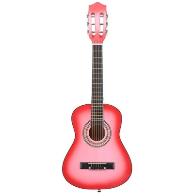 Pink 30 inch Acoustic Guitar with Pick Strings Capo Gig Bag Tuner and Strap - Image 1 of 4