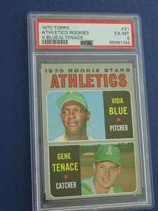 1970 Topps Baseball Vida Blue Rookie Card #21 PSA 6, Ex-Mt - Picture 1 of 4