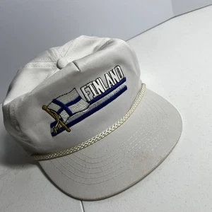 Vintage Finnland Souvenir Mütze Seil Snapback Cap bestickt Flagge Kamee 80er 90er - Bild 1 von 5