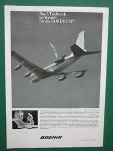 10/1961 PUB BOEING 707 727 PROTOTYPE TRIEBWERK REACTEUR ENGINES GERMAN AD - Picture 1 of 1