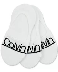 CALVIN KLEIN Womens Sneaker Sock Liners Calvin Logo 3 Pair Pack White $15 - NWT