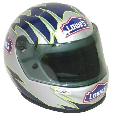 New In Box Jimmy Johnson #48 NASCAR Lowes Mini Helmet Riddell Cover