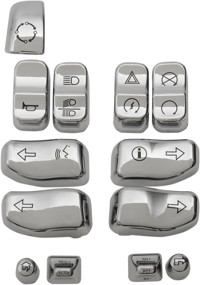 Drag Specialties Chrome Switch Cap Kit 14-21 Harley FLRT FLHR FLHX Touring - Image 1 of 1