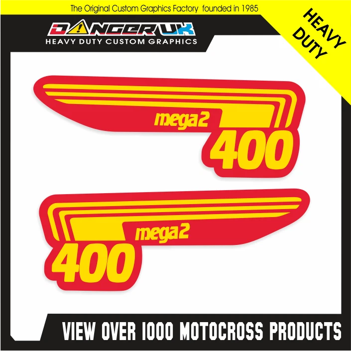 CALCOMANÍAS GRÁFICAS MAICO 400 MEGA 2 MOTOCROSS AIRBOX PANEL LATERAL Foto 1 de 1