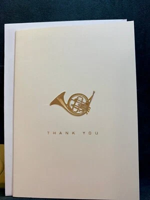 Благодарственная карта красивый золотой позолоченный валторна - Изображение 1 из 3